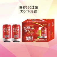 青春360啤酒紅罐330mlx12