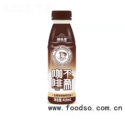 維他星咖啡不齋生椰拿鐵咖啡飲品418ml瓶裝