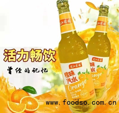 龍江家園橙味汽水餐飲聚會(huì)玻璃瓶飲品580ml