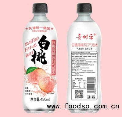 喜時樂白桃風味蘇打氣泡水450ml