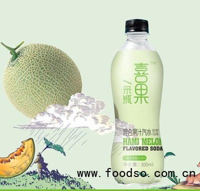 喜果復(fù)合果汁汽水哈密瓜味500ml