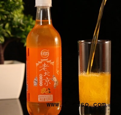 藍(lán)嘉源老汽水瓶裝汽水招商老北京汽水橙汁味碳酸飲料520ml