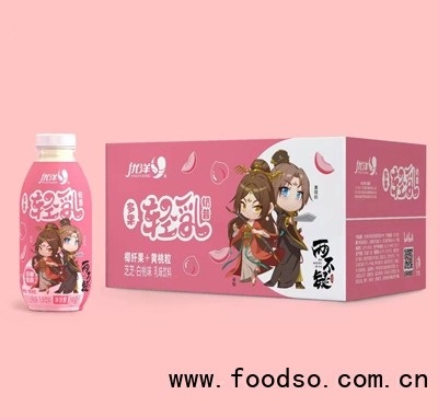 優(yōu)洋輕乳奶昔椰纖果+黃桃粒芝芝白桃味乳味飲料390ml招商代理