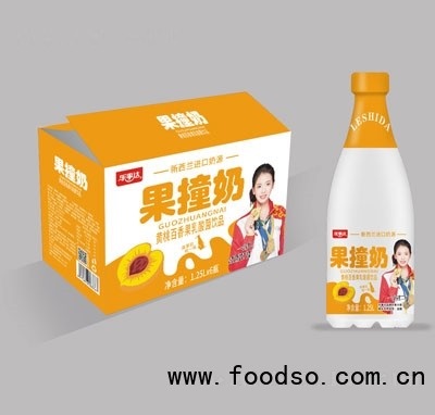 樂事達果撞奶黃桃百香果乳酸菌飲品1.25LX6