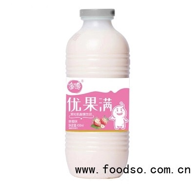 潼博優(yōu)果滿果粒乳酸菌飲品草莓味450ml