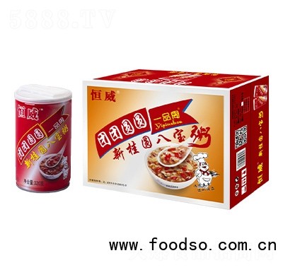 恒威一品周團(tuán)團(tuán)圓圓桂圓八寶粥320g箱裝速食粥