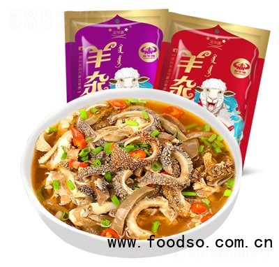 夯牛情內(nèi)蒙古特產(chǎn)夯牛情羊雜羊雜碎羊雜湯熟食羊肉湯即食真空包裝招商