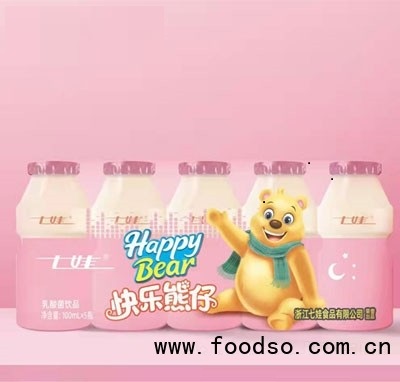 七娃快樂熊仔乳酸菌飲品紅瓶100mlX5瓶