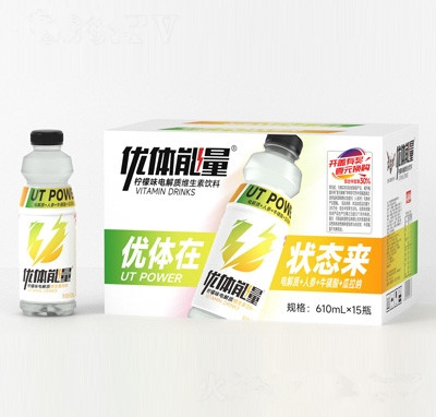 優(yōu)體能量檸檬味電解質(zhì)維生素飲料610mlX15