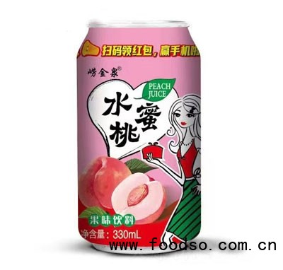 嶗金泉水蜜桃果味飲料330ml招商