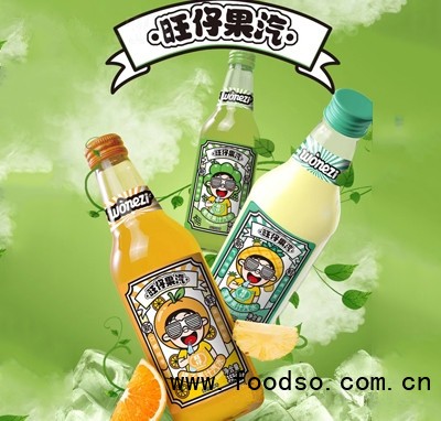 旺仔菠蘿+葡萄+橘子果汁汽水358ml夏季飲品招商代理