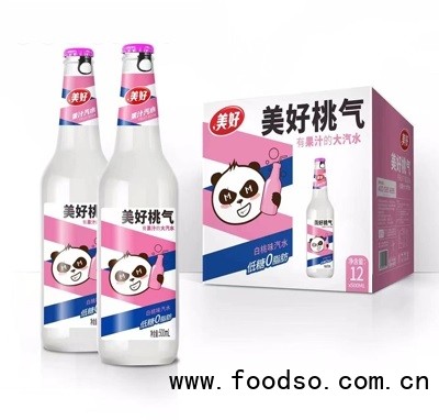 美好碳酸飲料果汁汽水白桃味500ml×12瓶