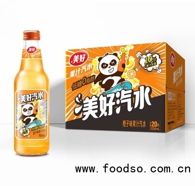 美好果汁汽水碳酸飲料橙子味358ml×20瓶