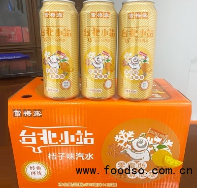 雪梅露臺(tái)北小站果味汽水桔子味500ml×15罐