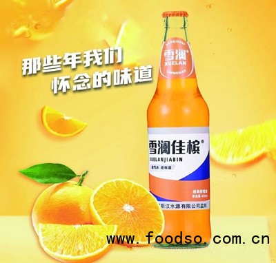 雪瀾佳檳經(jīng)典桔橙味汽水碳酸飲料490ml