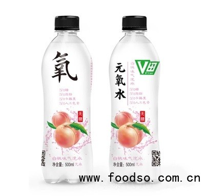 V田白桃味氣泡水500ml碳酸